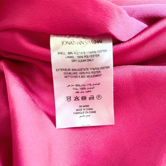 JONATHAN SIMKHAI HANSEL PINK SATIN HALTER SIDE SLIT EVENING FORMAL DRESS - 0 - Picture 13 of 13